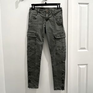 J Brand olive green military cargo skinny jeans